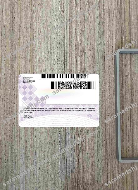 USA North Carolina driving license under 21 photolook BACK